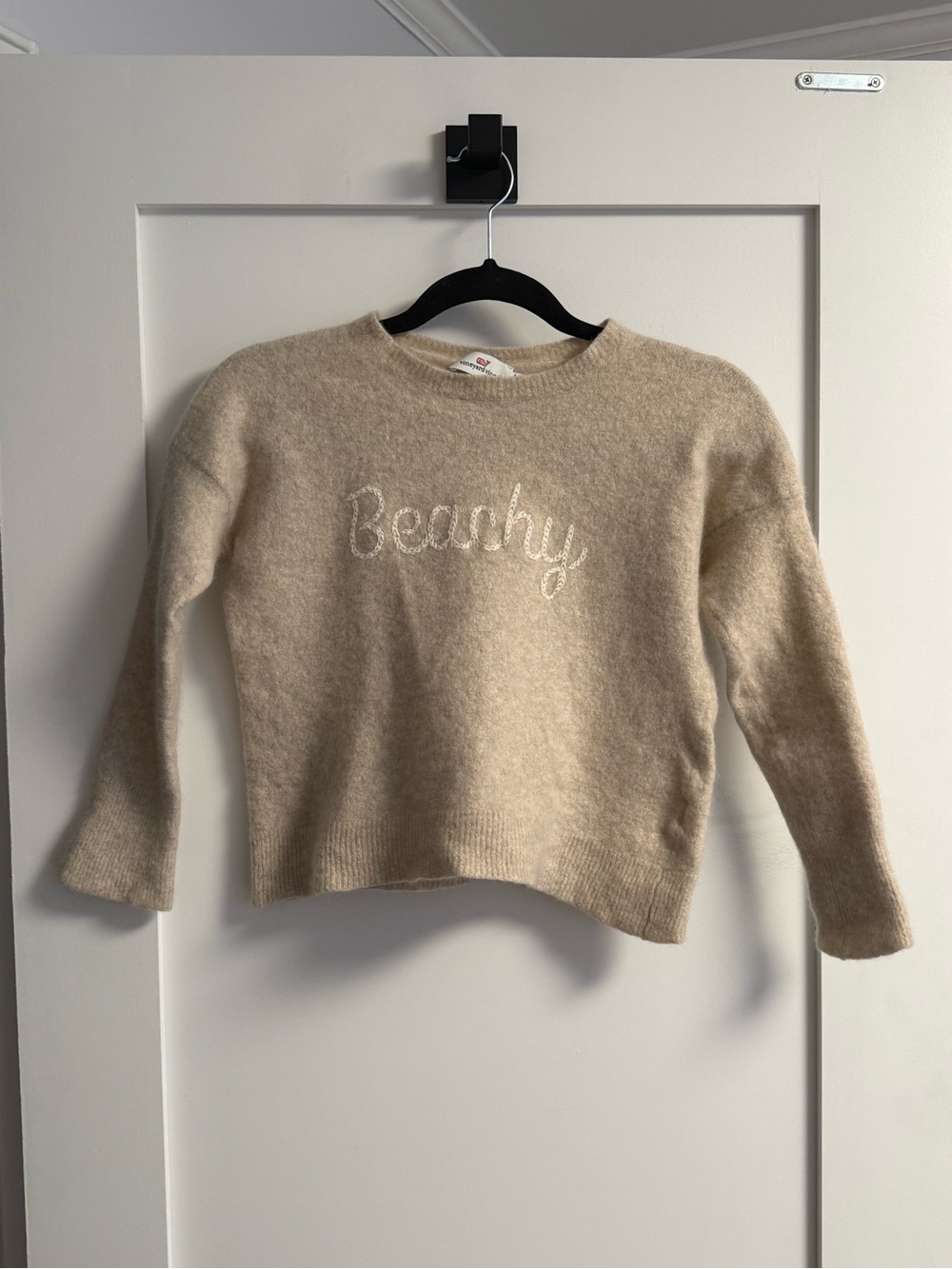 Vineyard Vines 'Beachy' Embroidered Cashmere Crewneck Sweater - Cream